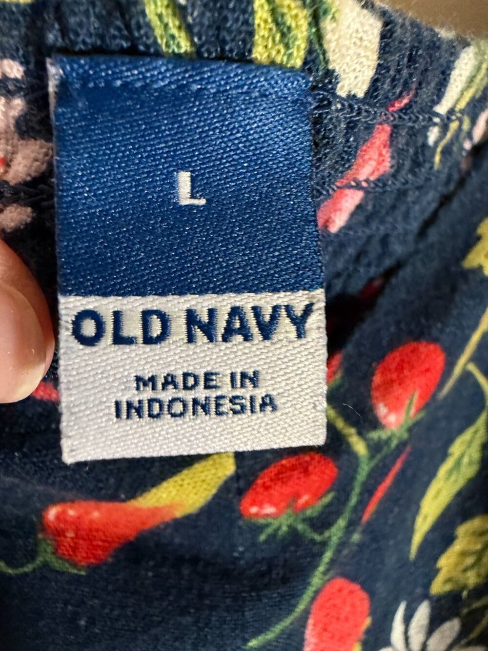 Old Navy Fit & Flare Sleeveless Linen Blend "Mixed Fruit" Print Midi Dress Sz L - Picture 4 of 7